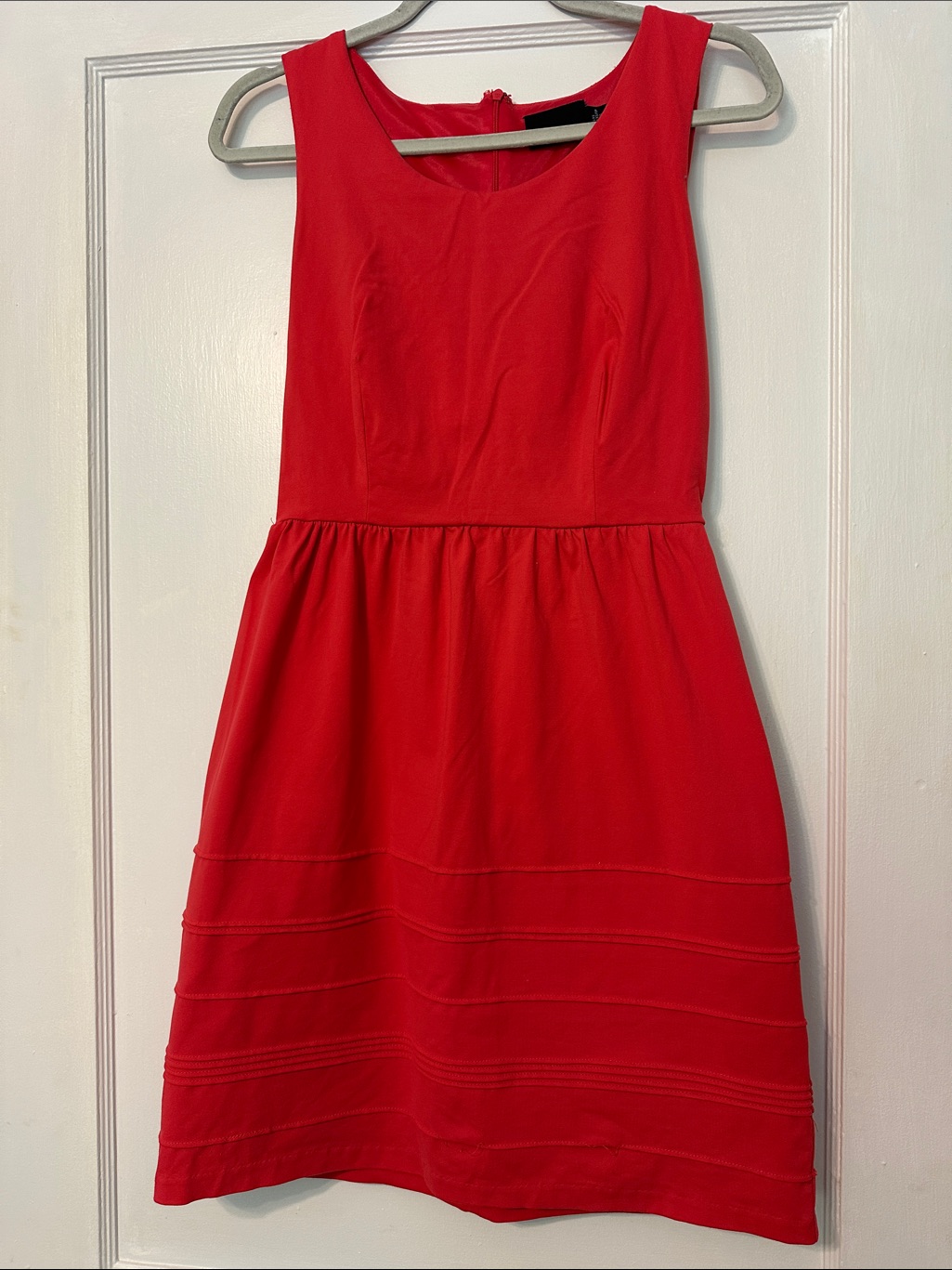 Cynthia Rowley Vibrant Red Coral Scoop Neck Dress
